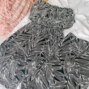 TYCHE Black & White Pattern Jumpsuit Size M